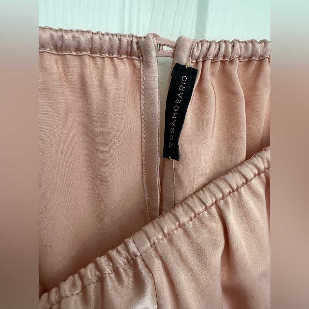 Rosamosario 100% Silk French Knicker Tap Pant & Bralette Set Pink Blush Silk - Picture 7 of 17